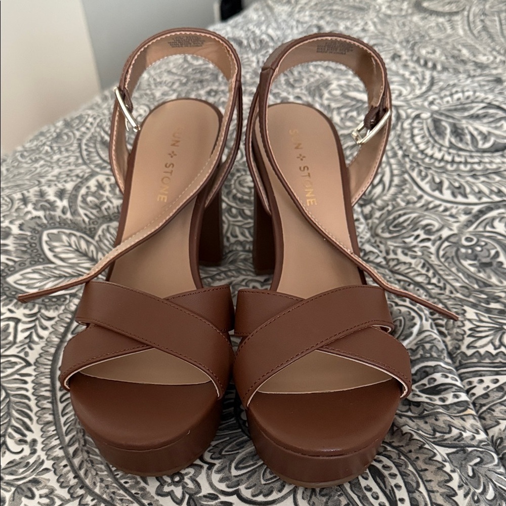 Stylish Brown Platform Sandals by Sam & Stine